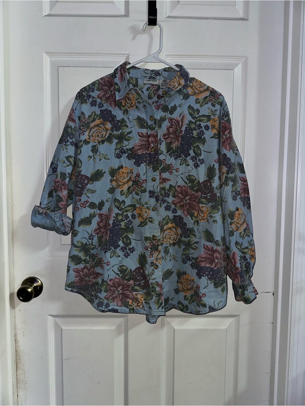 Cabin Creek Denim Button-up Shirt Size Large